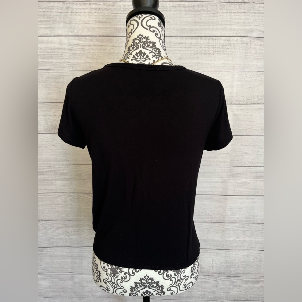 Olivia Rae | Women’s Black Short Sleeve Blouse - Picture 3 of 8